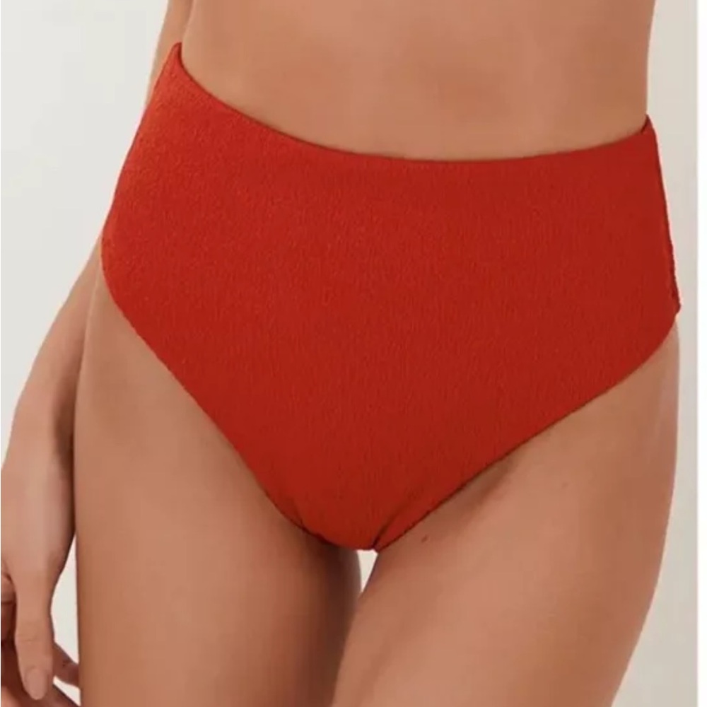 VIX NWT Bela Hot Pants High Waist Bikini Bottom Size Small 
Textured Red $108